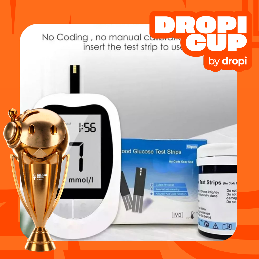 Kit Glucometro Tiras Y Agujas Dropi Cup